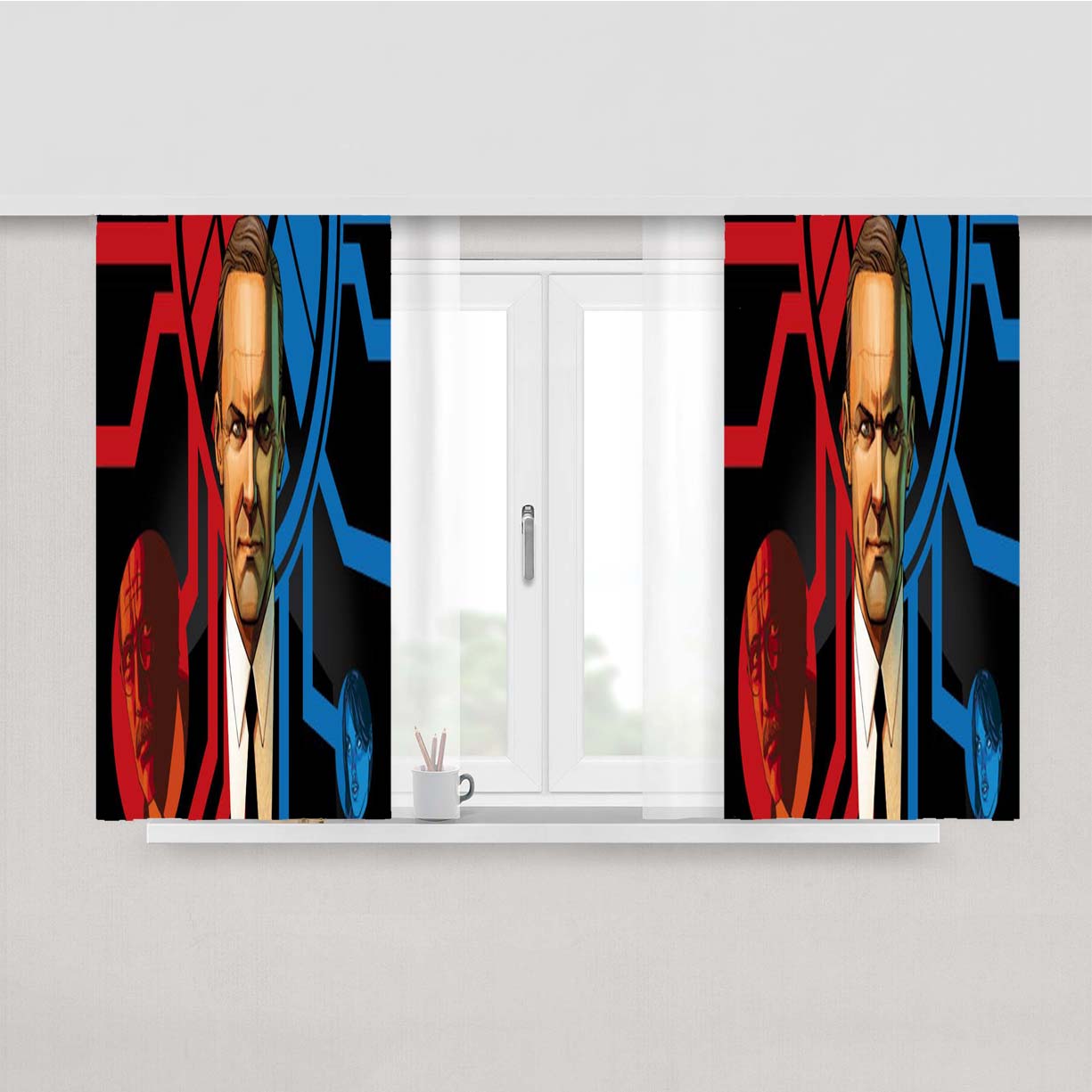 S.H.I.E.L.D Peach Skin Window Curtains