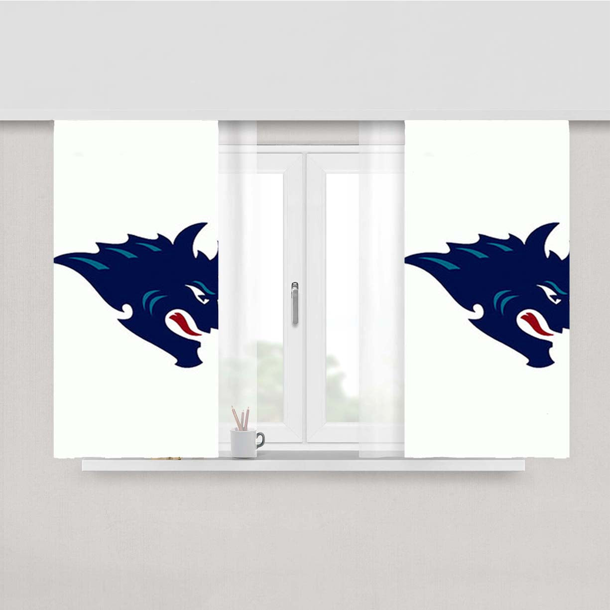 Sadevils Logo Peach Skin Window Curtains
