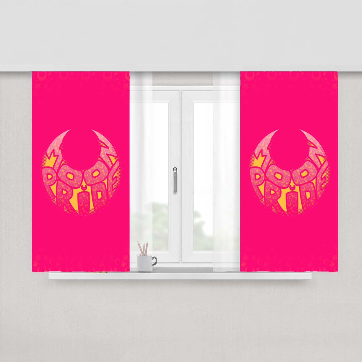 Sailor Moon Pride Peach Skin Window Curtains