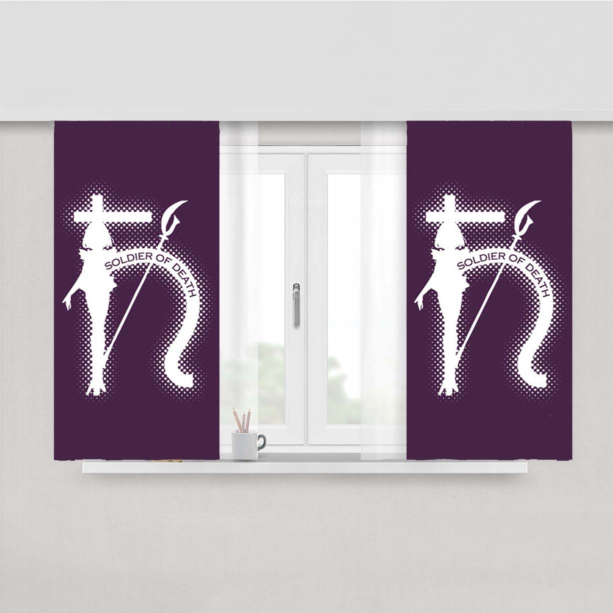 Sailor Saturn Soldier Of Death Peach Skin Window Curtains