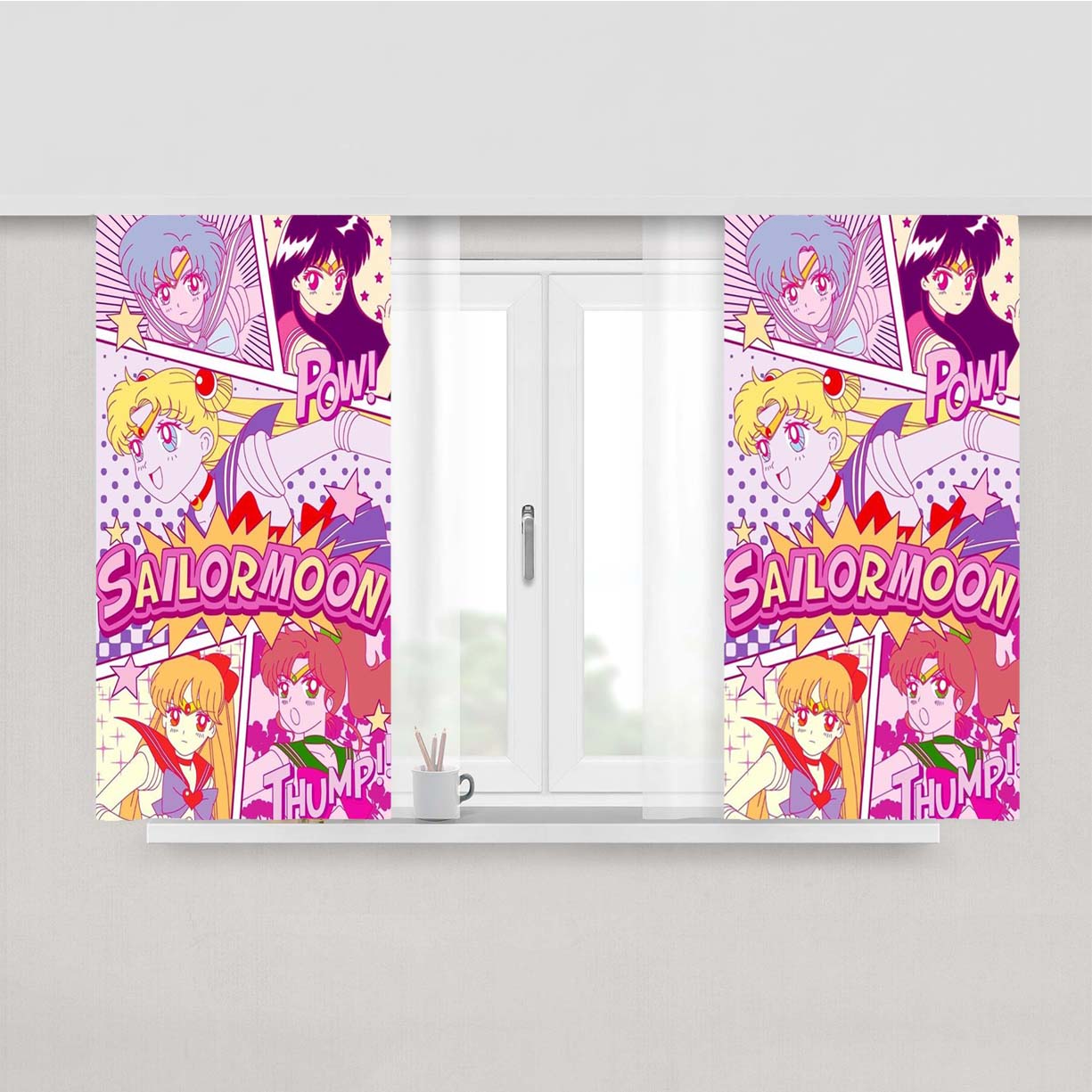 Sailormoon Comics Peach Skin Window Curtains