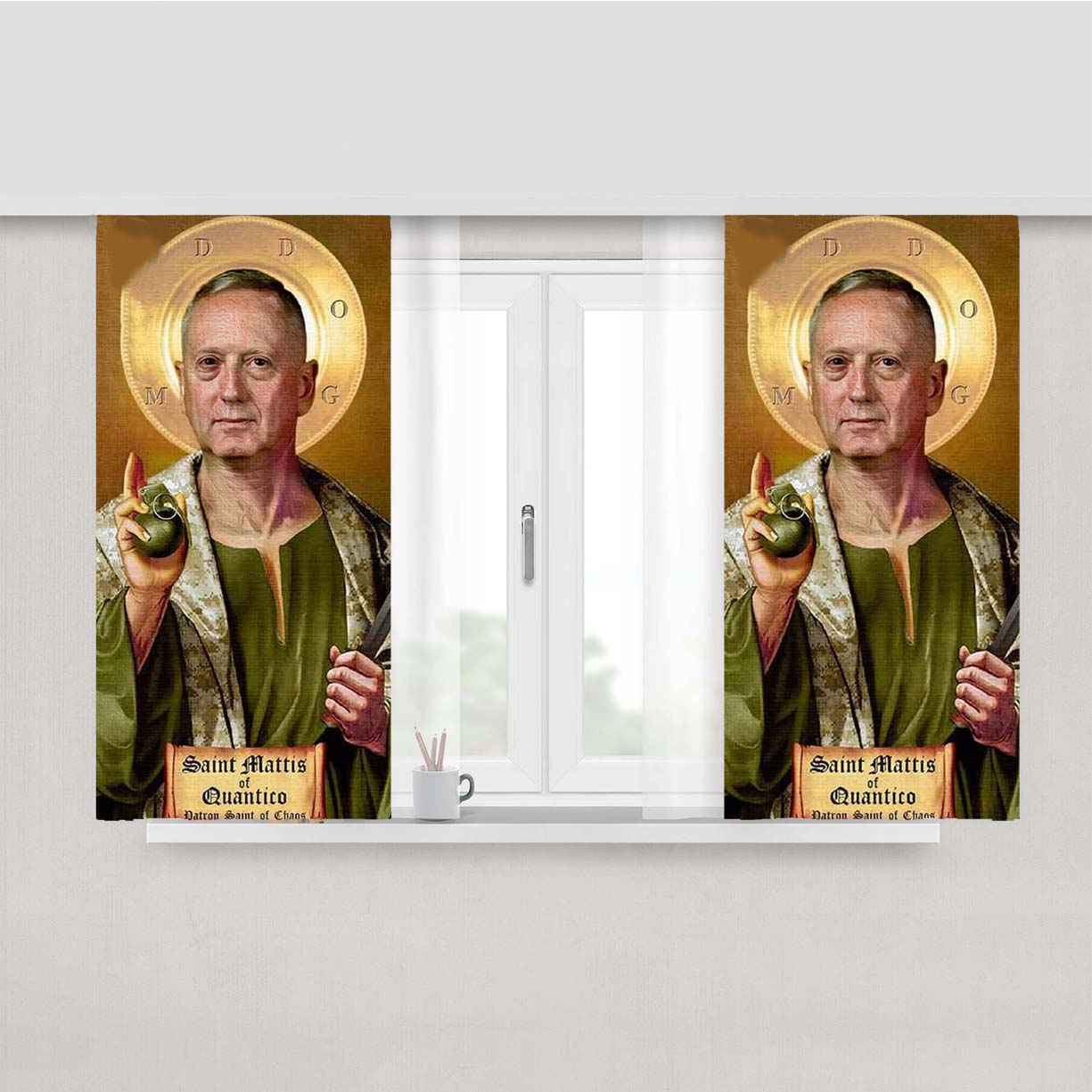 Saint Mattis Of Quantico Peach Skin Window Curtains