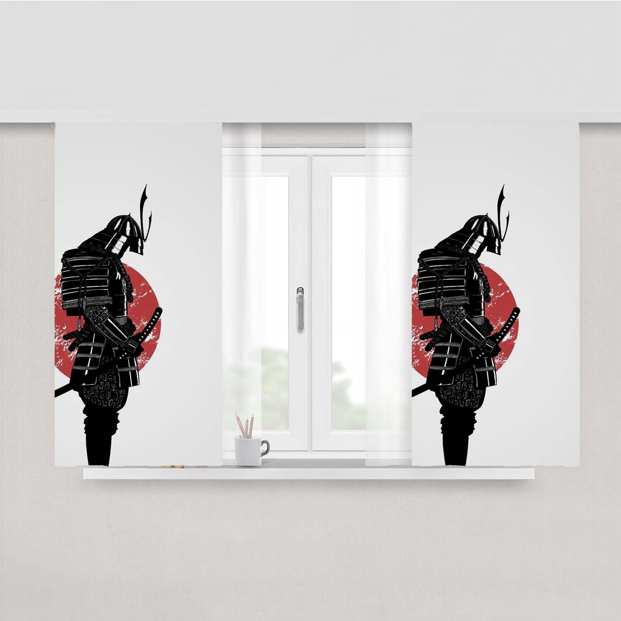 Samurai Peach Skin Window Curtains