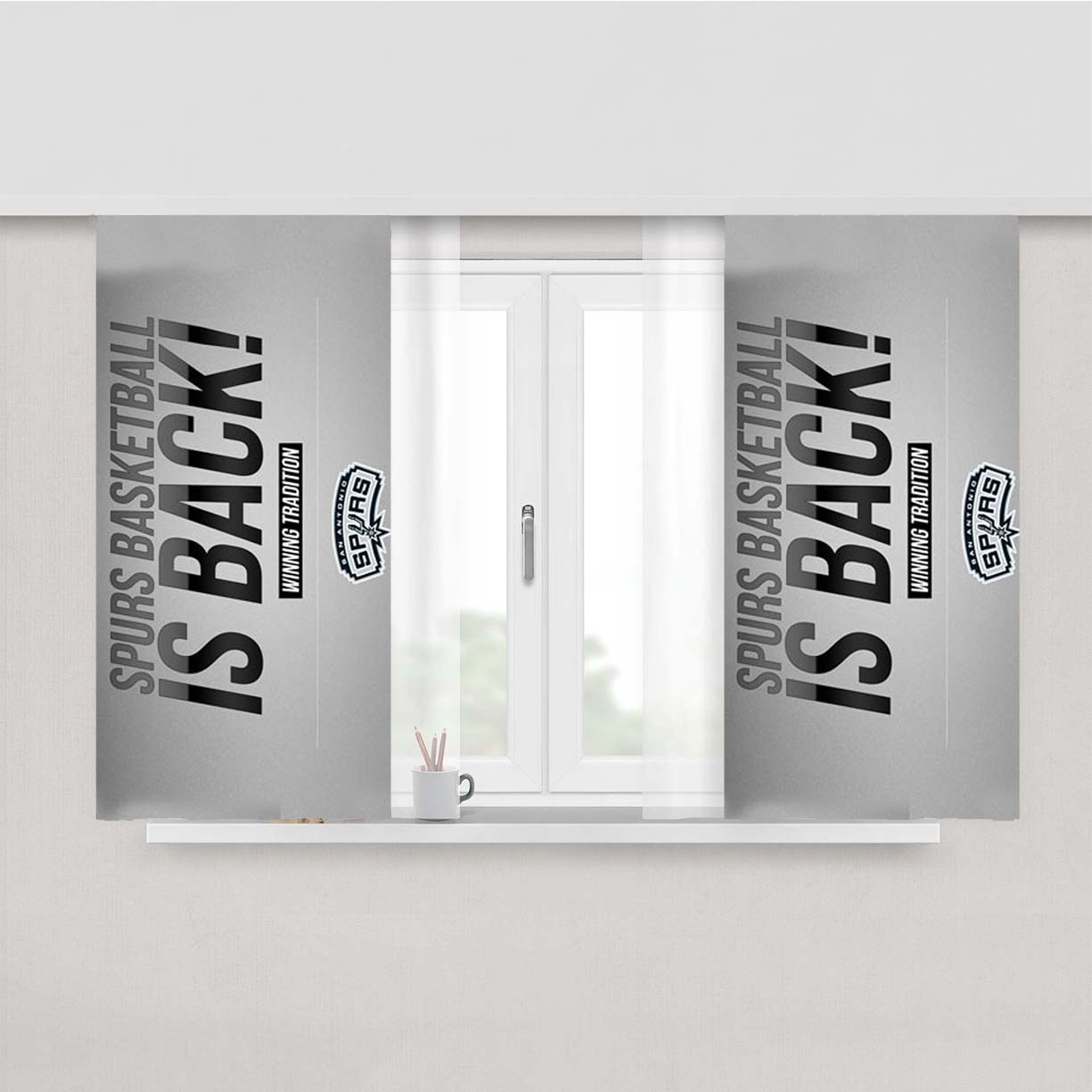 San Antonio Spurs Is Back Peach Skin Window Curtains