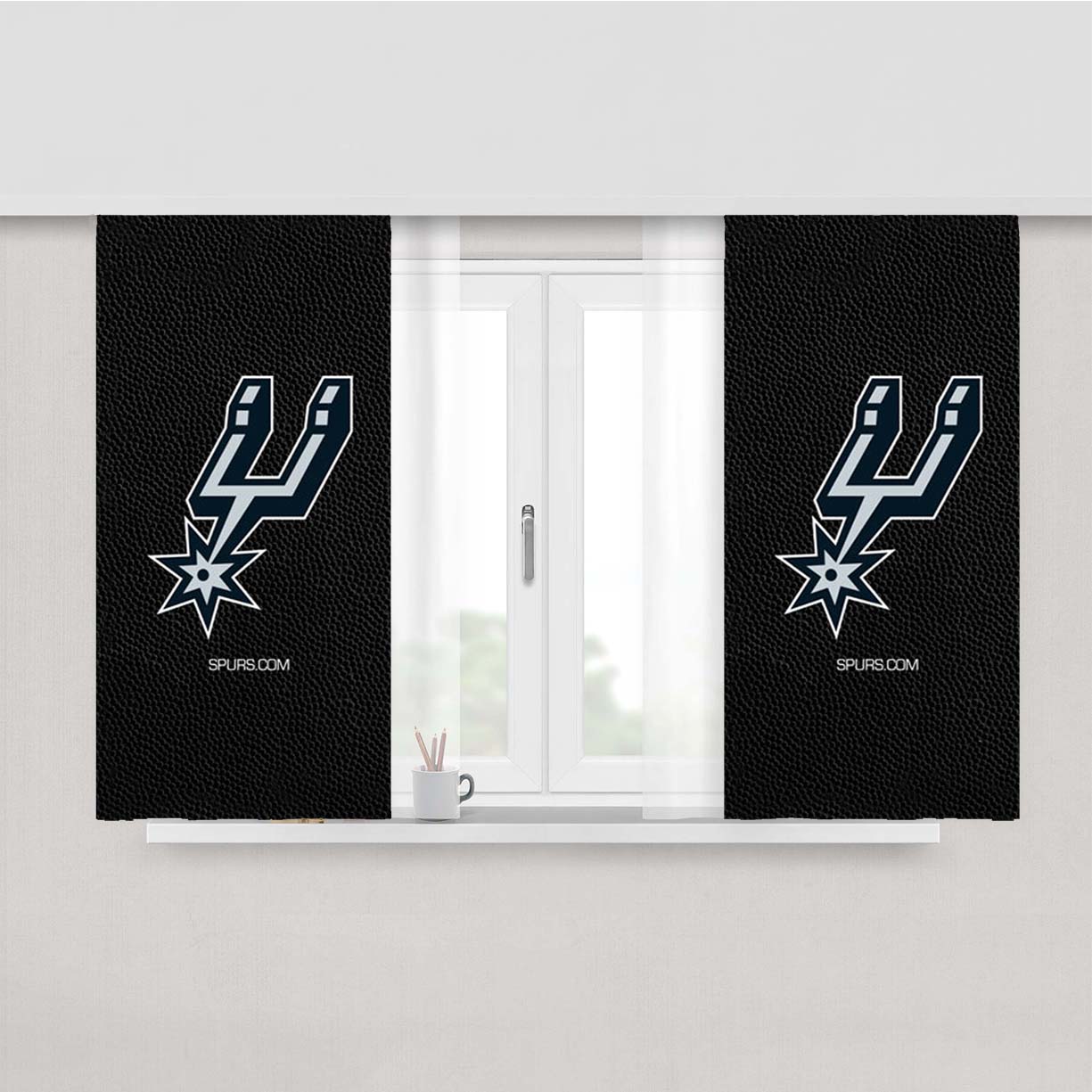 San Antonio Spurs Logo Peach Skin Window Curtains