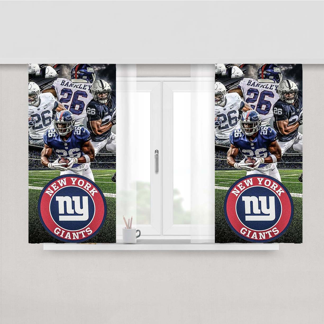 Saquon Barkley New York Giants Ny Peach Skin Window Curtains