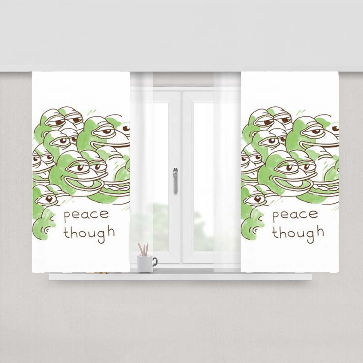 Save Pepe Peach Skin Window Curtains