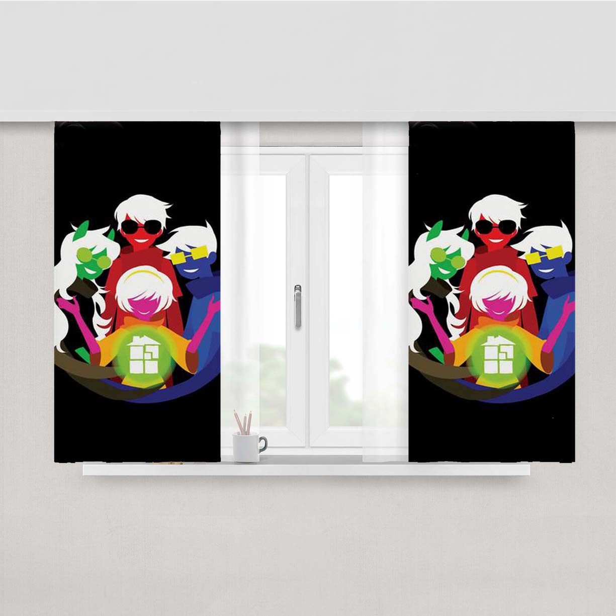Saviors Of The World Peach Skin Window Curtains