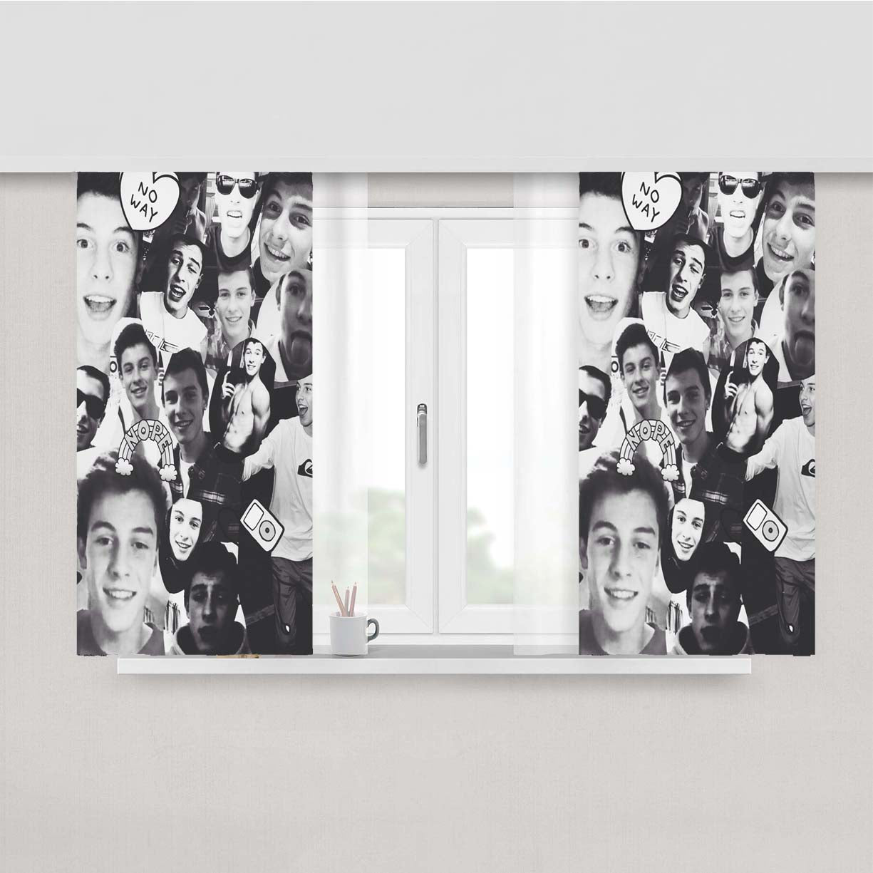 Sawn Mendes Black Peach Skin Window Curtains