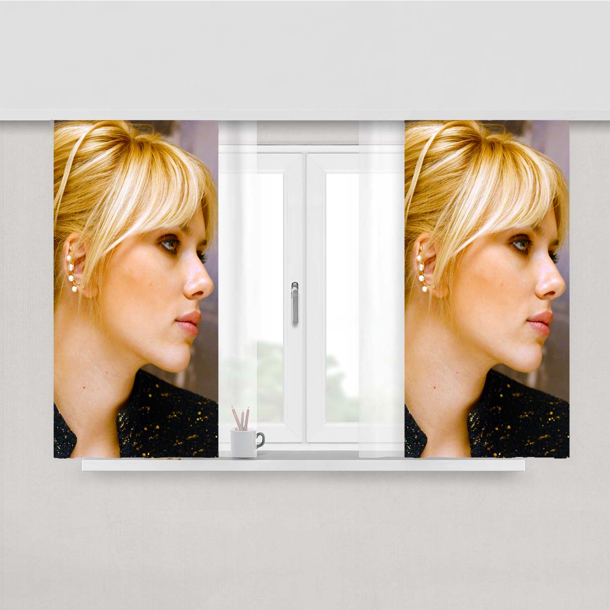 Scarlett Johansson Peach Skin Window Curtains