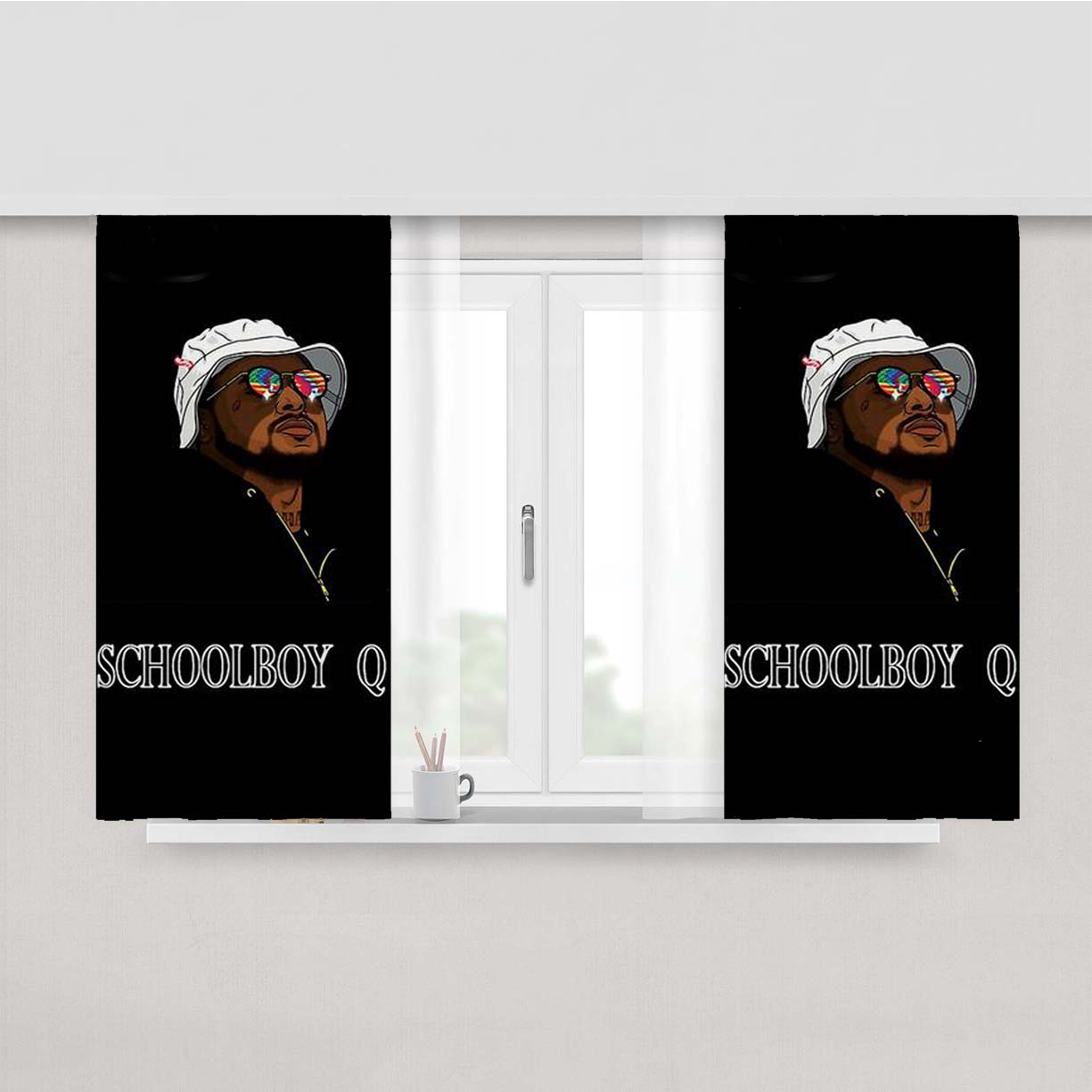 Schoolboy Q Peach Skin Window Curtains