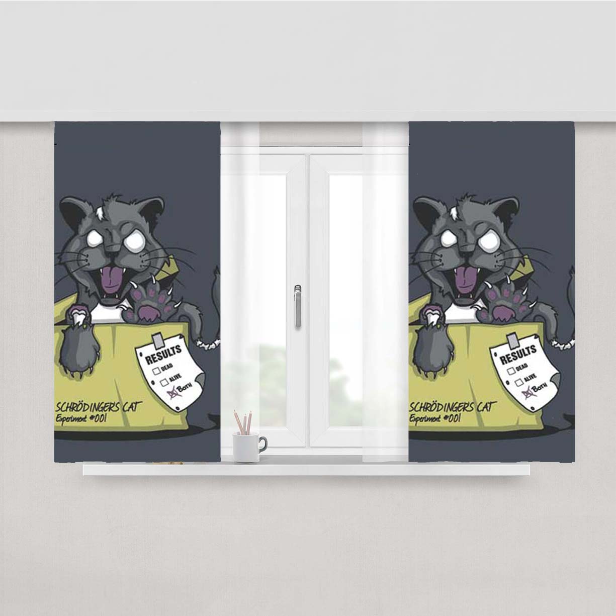 Schrodingers Cat Peach Skin Window Curtains