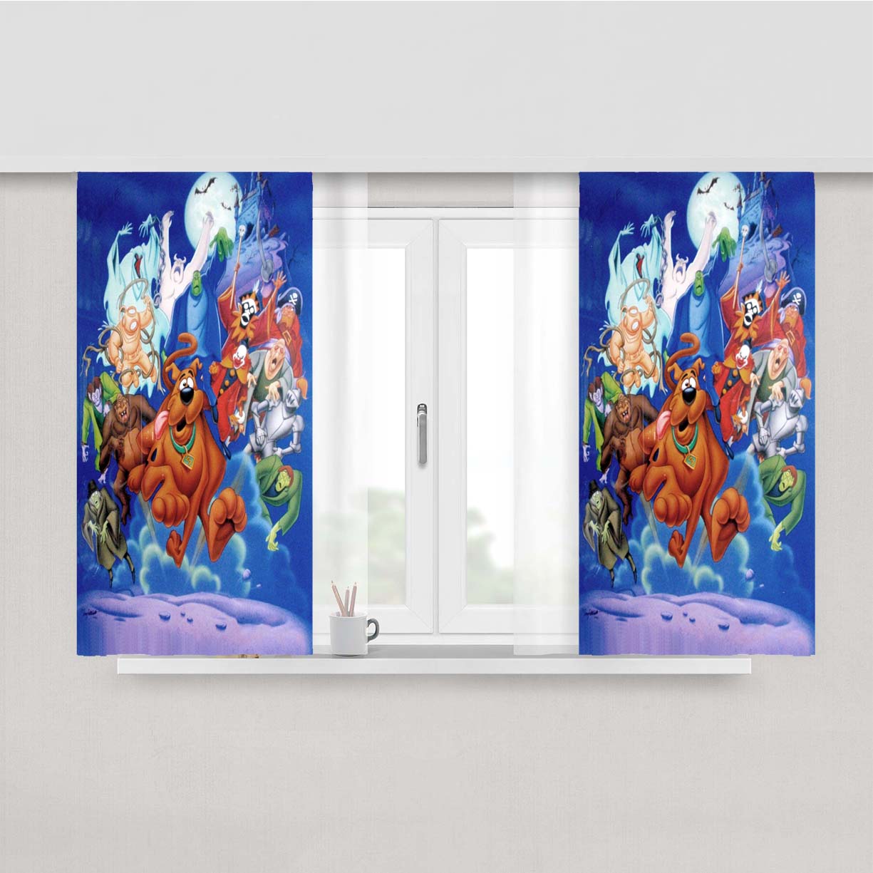 Scooby Doo Where Are You Poster Peach Skin Window Curtains