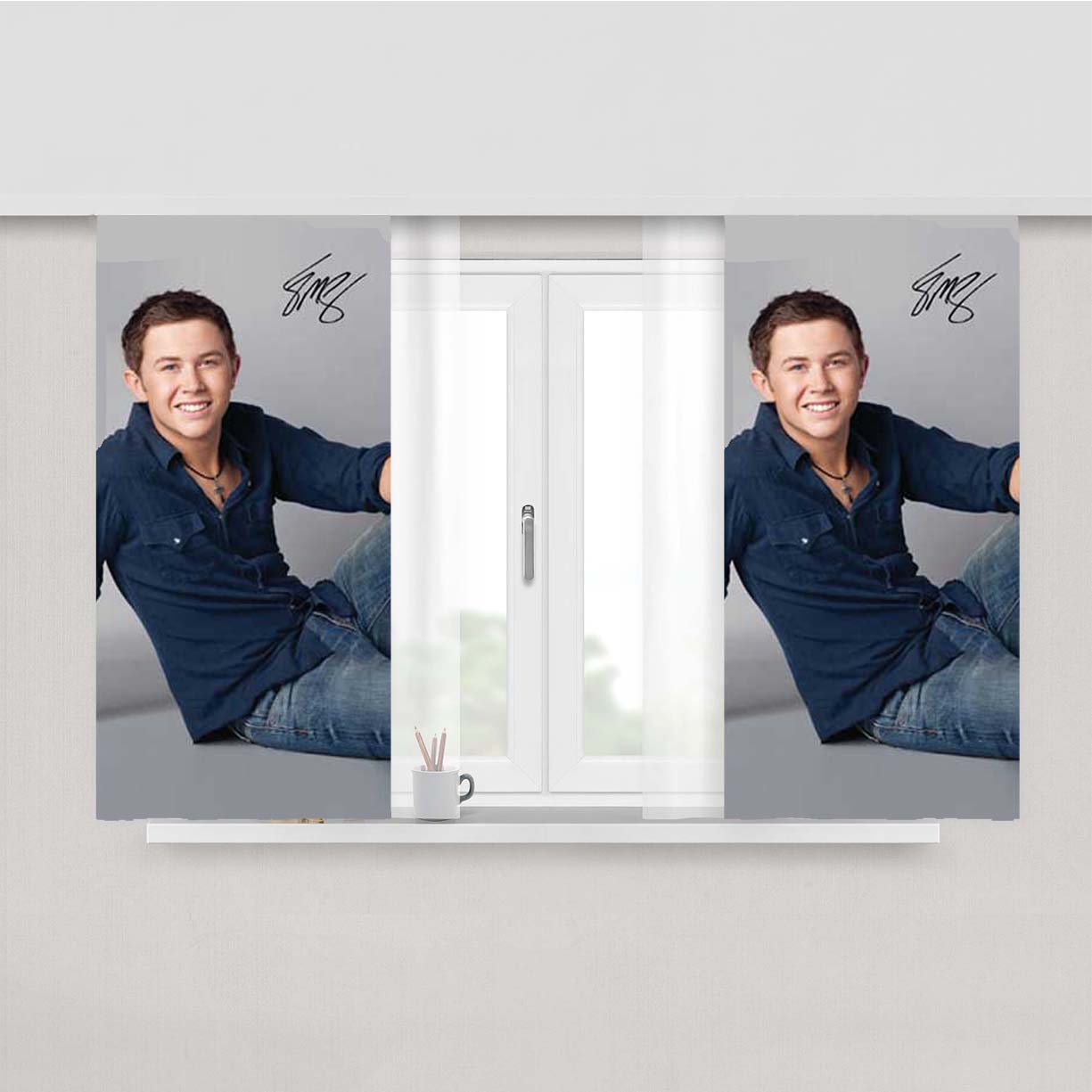 Scotty Mccreery Casual Autograph Peach Skin Window Curtains