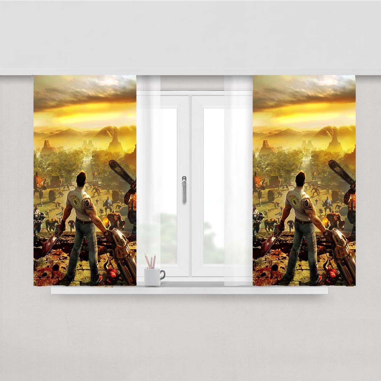 Serious Sam Cover Peach Skin Window Curtains