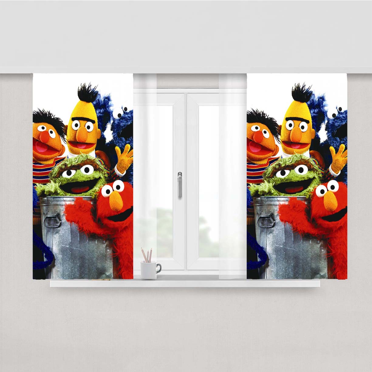 Sesame Street Mobile Peach Skin Window Curtains