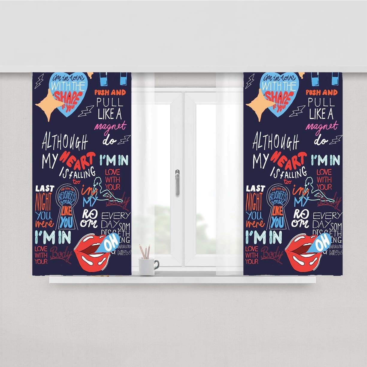 Shape Of You Lyrics Peach Skin Window Curtains