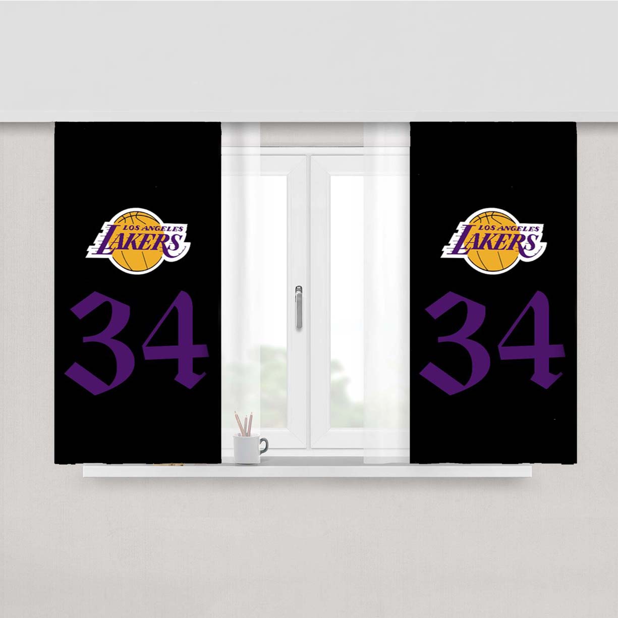 Shaquille Oneal Lakers Jersey Champion Nba Peach Skin Window Curtains