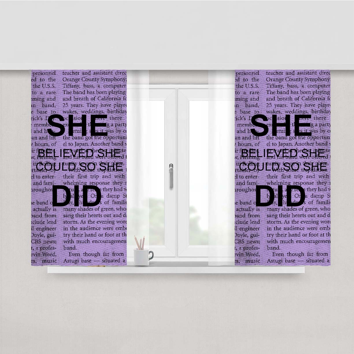 She Believed She Could So She Did Peach Skin Window Curtains