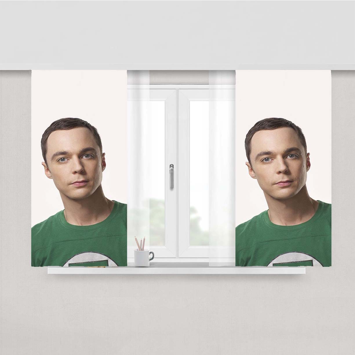 Sheldon Cooper Big Bang Theory Peach Skin Window Curtains