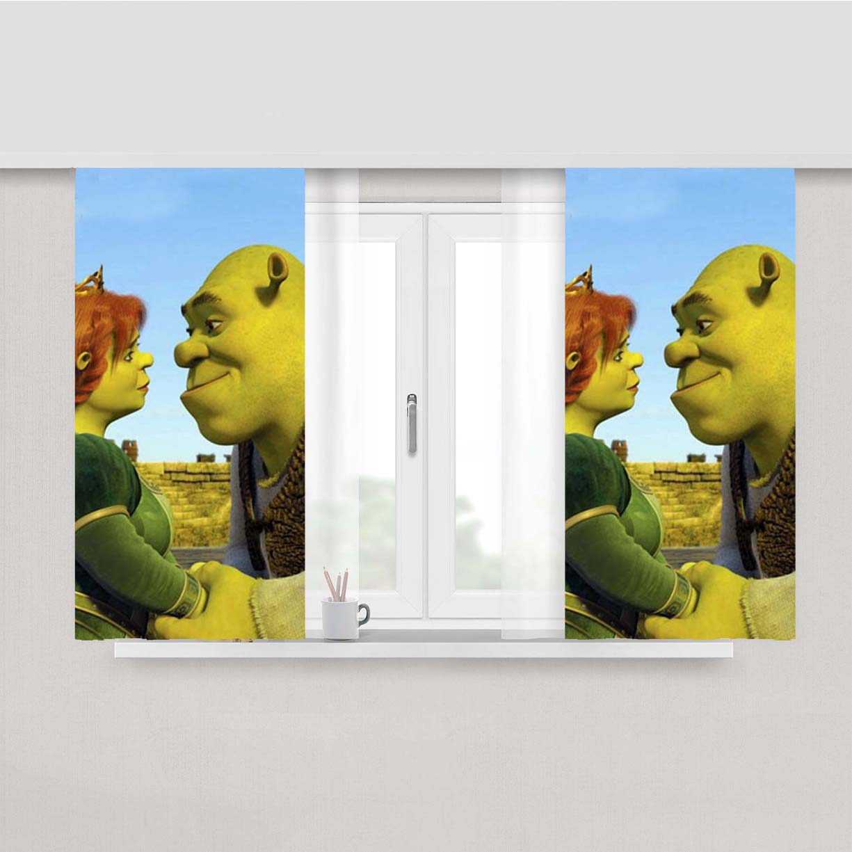 Shrek The Third Peach Skin Window Curtains