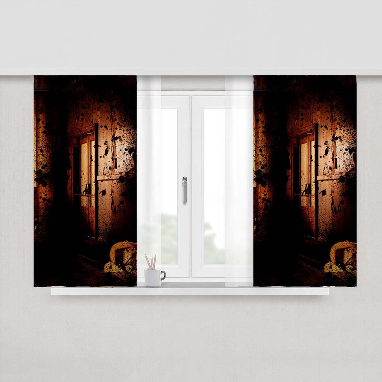 Silent Hill Strange Peach Skin Window Curtains