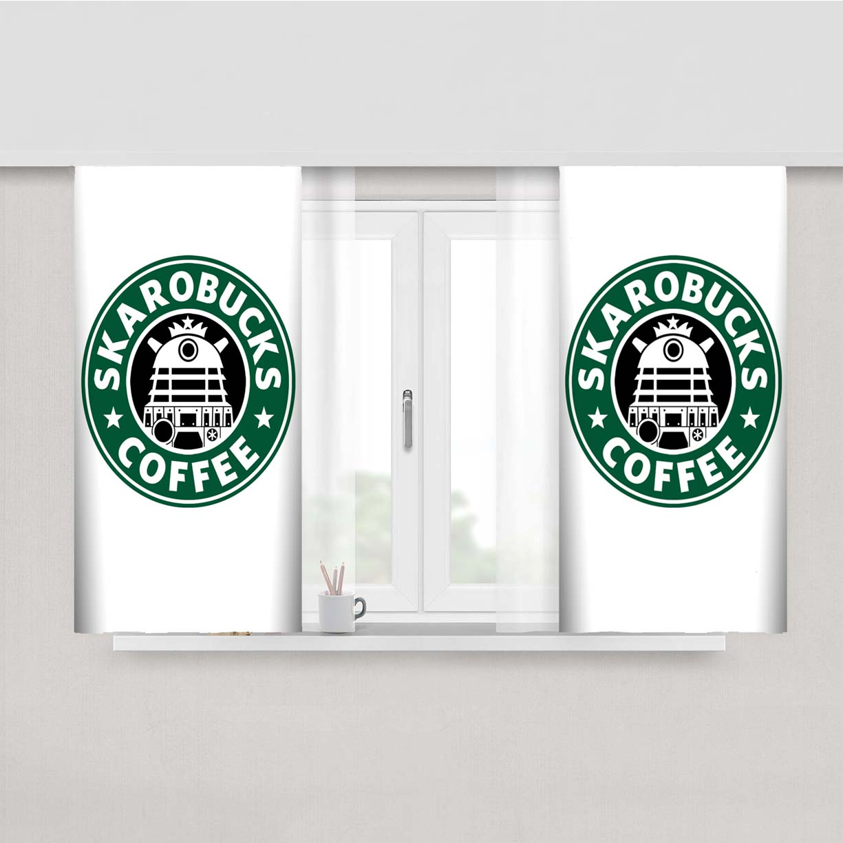 Skarobucks Peach Skin Window Curtains