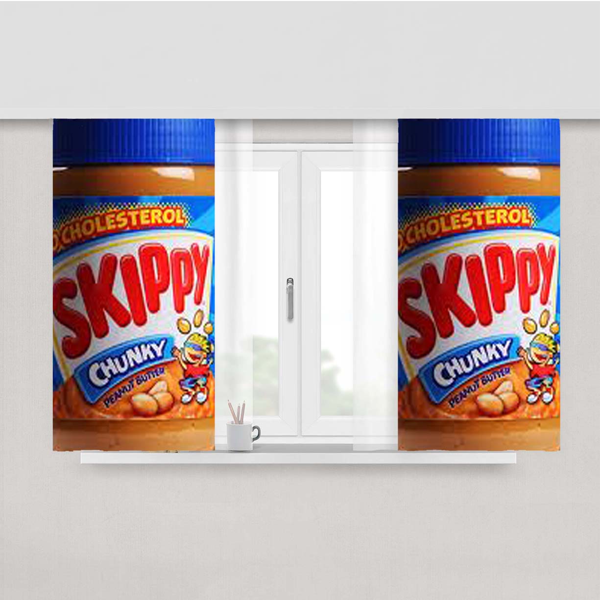 Skippy Peanut Butter Peach Skin Window Curtains