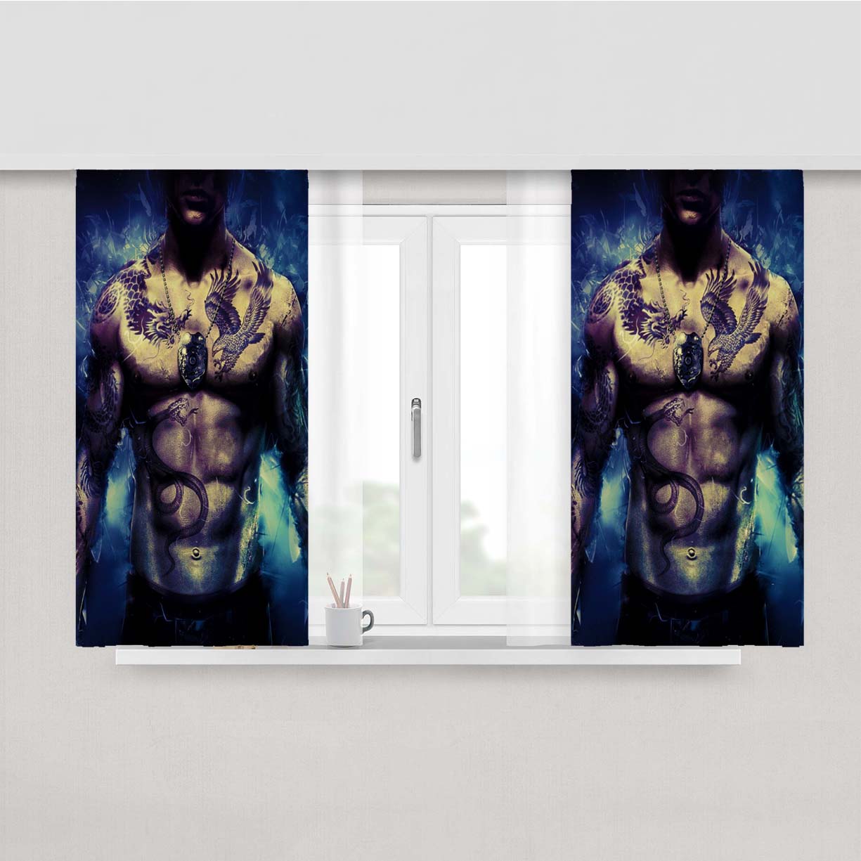 Sleeping Dogs Peach Skin Window Curtains