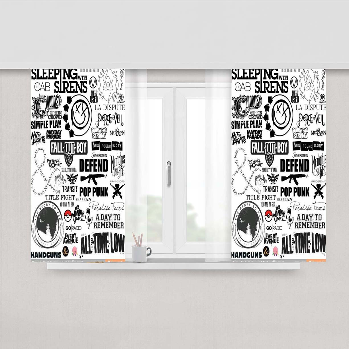 Sleeping Sirens Peach Skin Window Curtains
