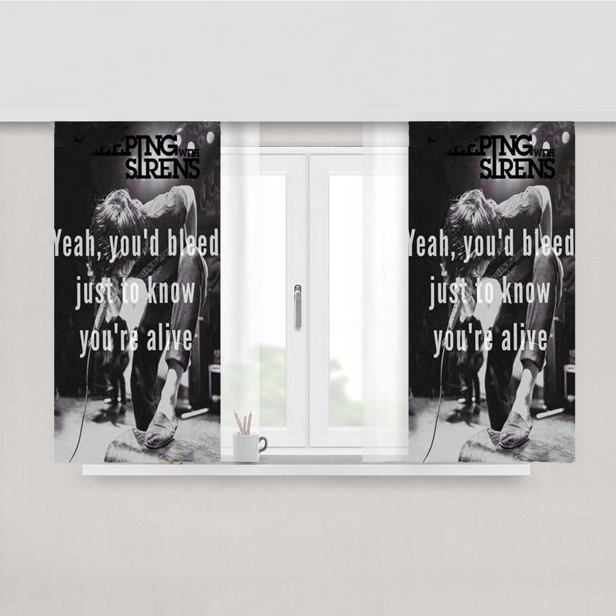 Sleeping With Sirens Peach Skin Window Curtains