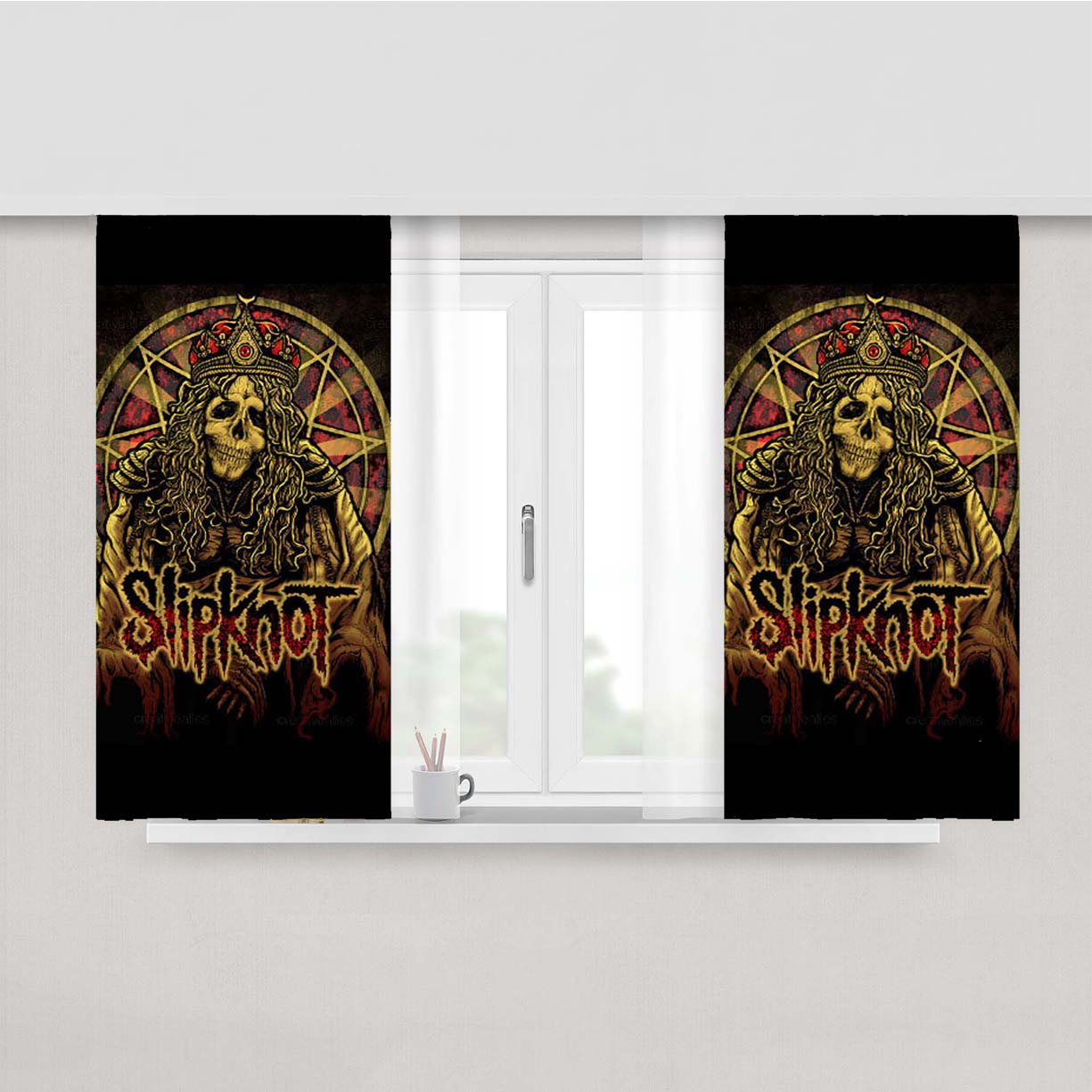 Slipknot Wallpaper Peach Skin Window Curtains