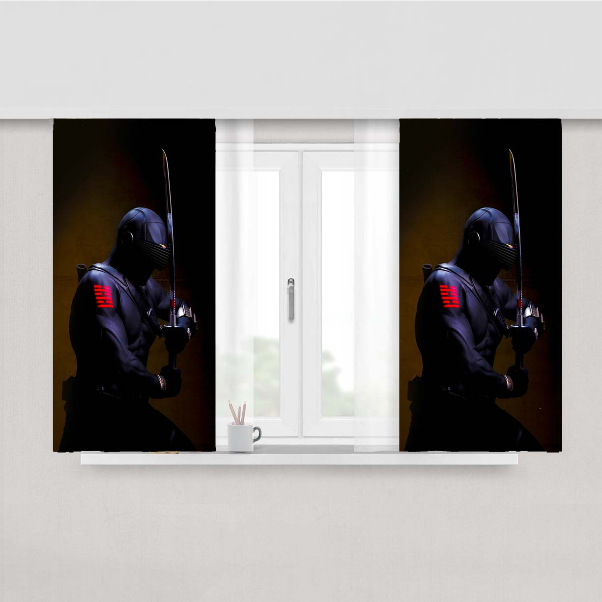 Snake Eyes G.I Peach Skin Window Curtains