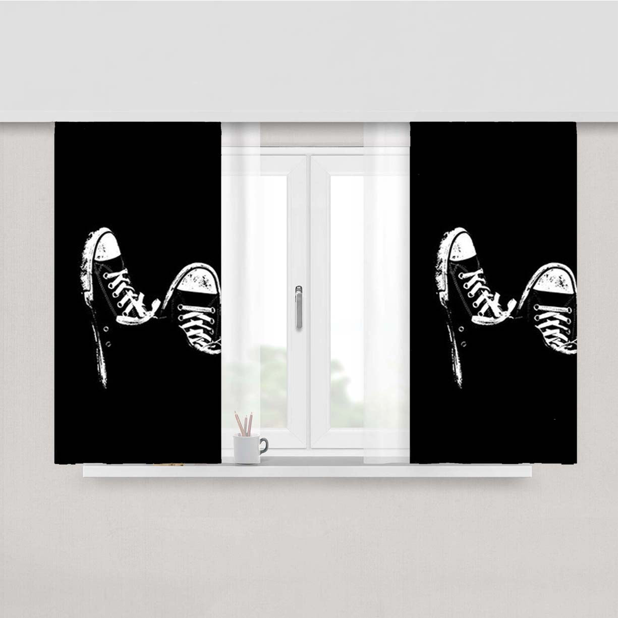Sneakers Shoes Peach Skin Window Curtains
