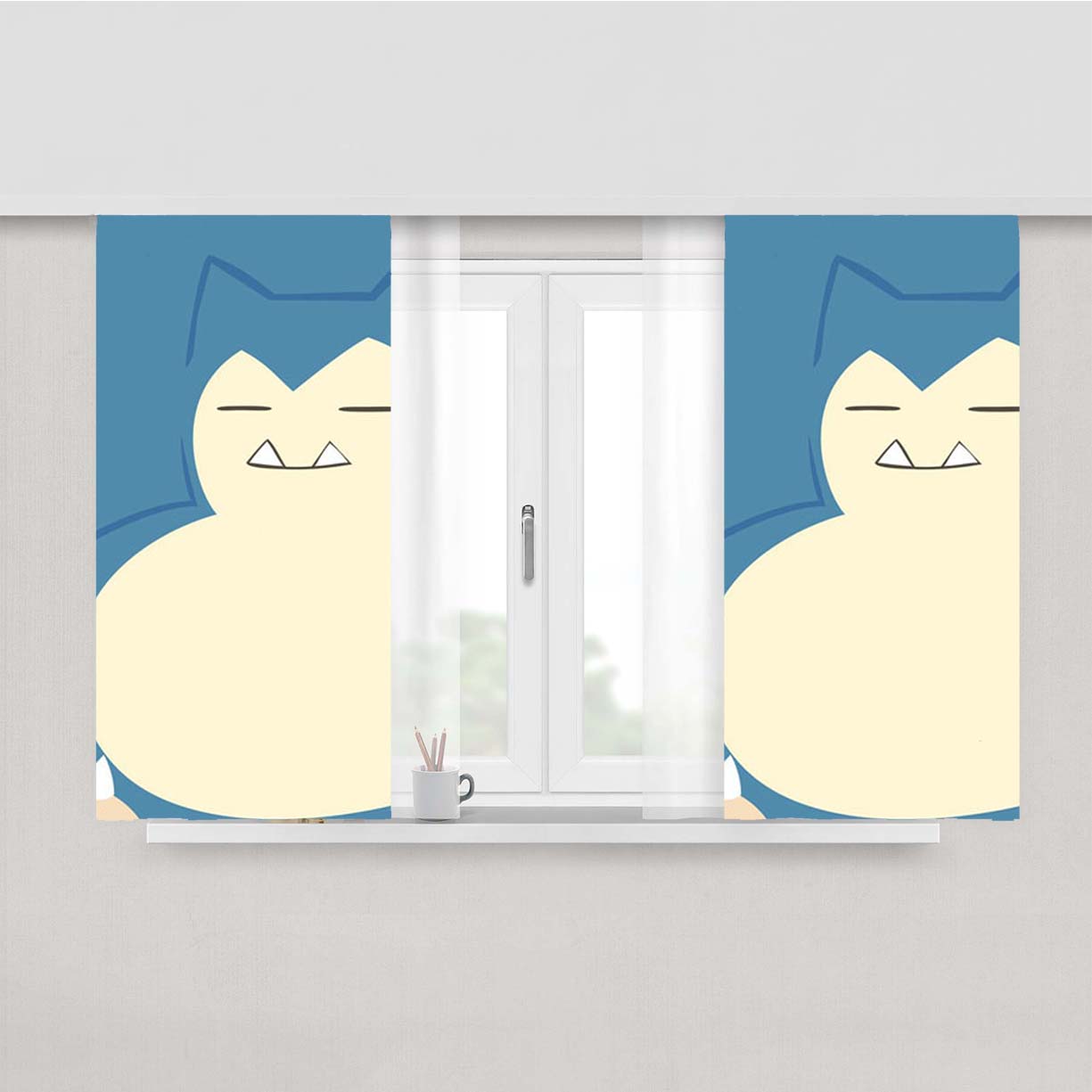 Snorlax Pokemon Peach Skin Window Curtains