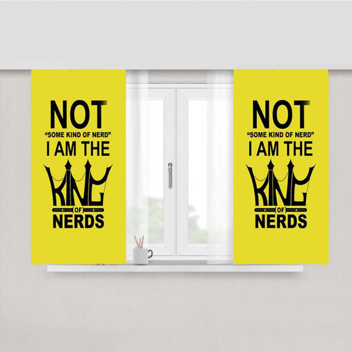 Some Kind Of Nerd Peach Skin Window Curtains