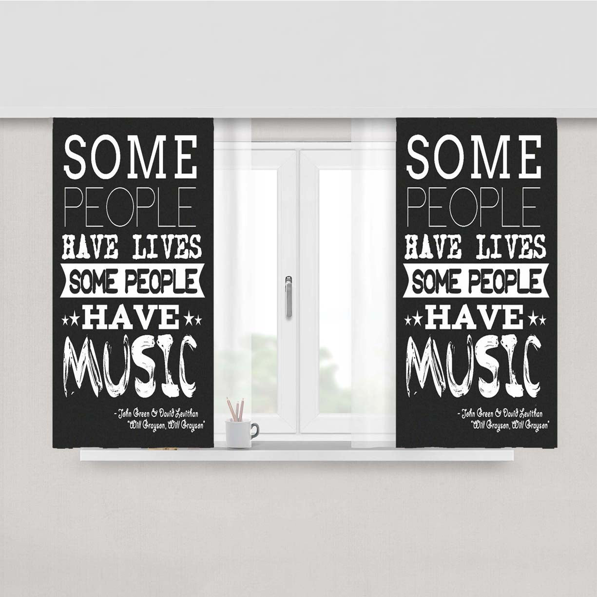 Some People Have Lives Peach Skin Window Curtains