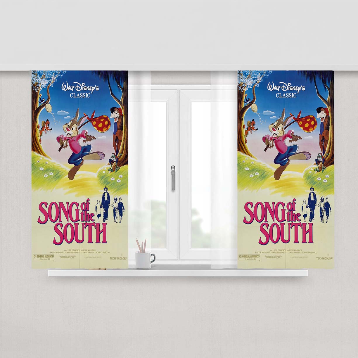 Song Of The South Peach Skin Window Curtains