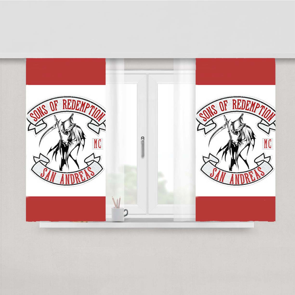 Sons Of Redemption San Andreas Peach Skin Window Curtains