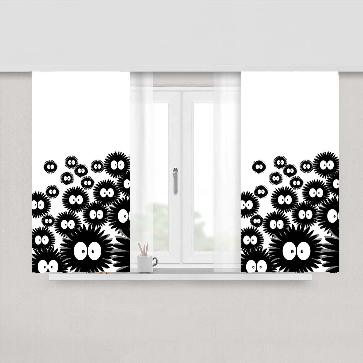 Soot Balls Peach Skin Window Curtains