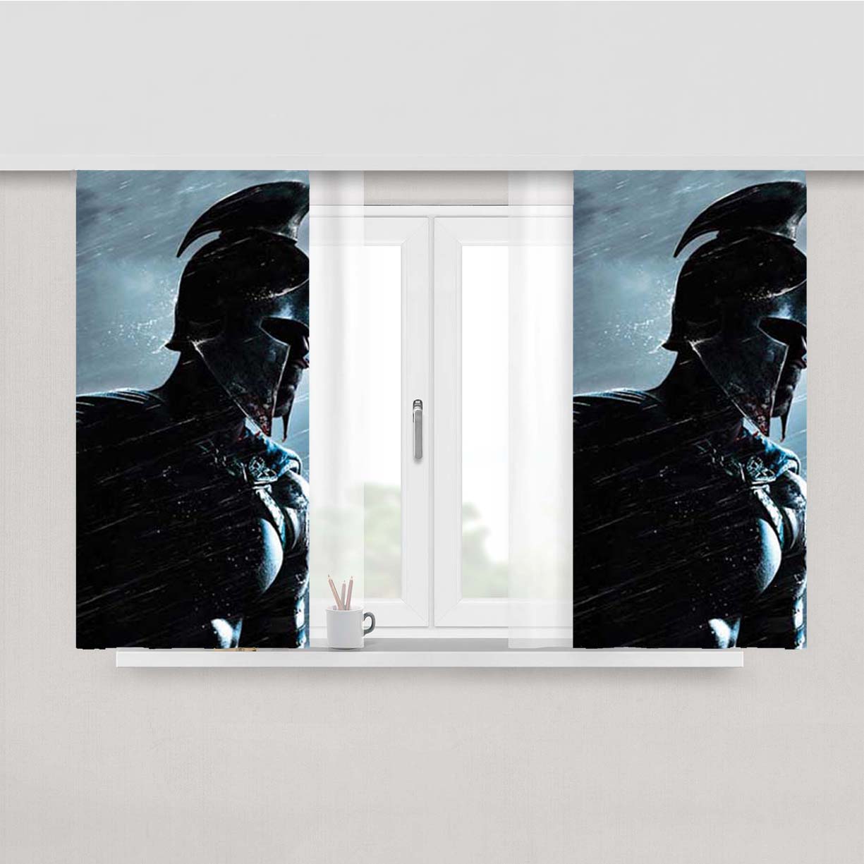 Spartan Rain Peach Skin Window Curtains