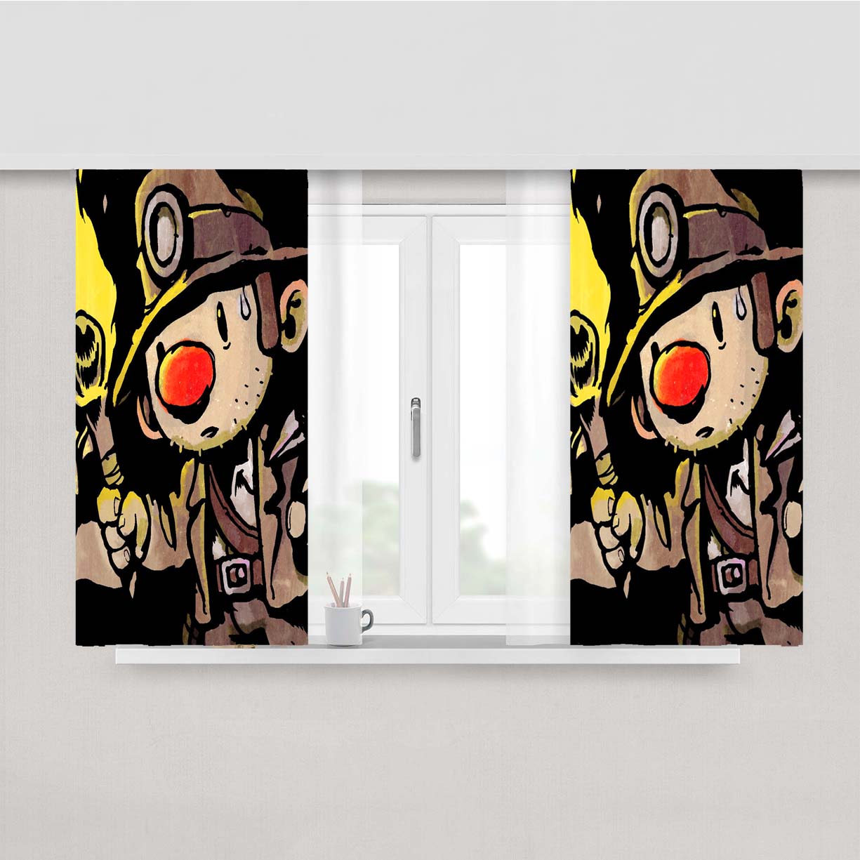 Spelunky Ghostified Cave Peach Skin Window Curtains