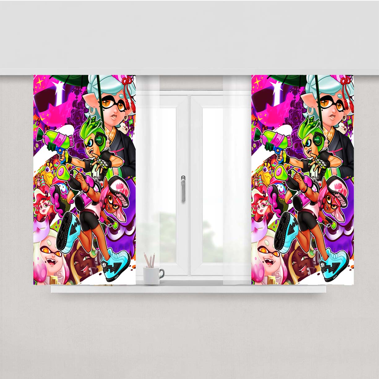 Splatoon Art War Wallpapers Peach Skin Window Curtains