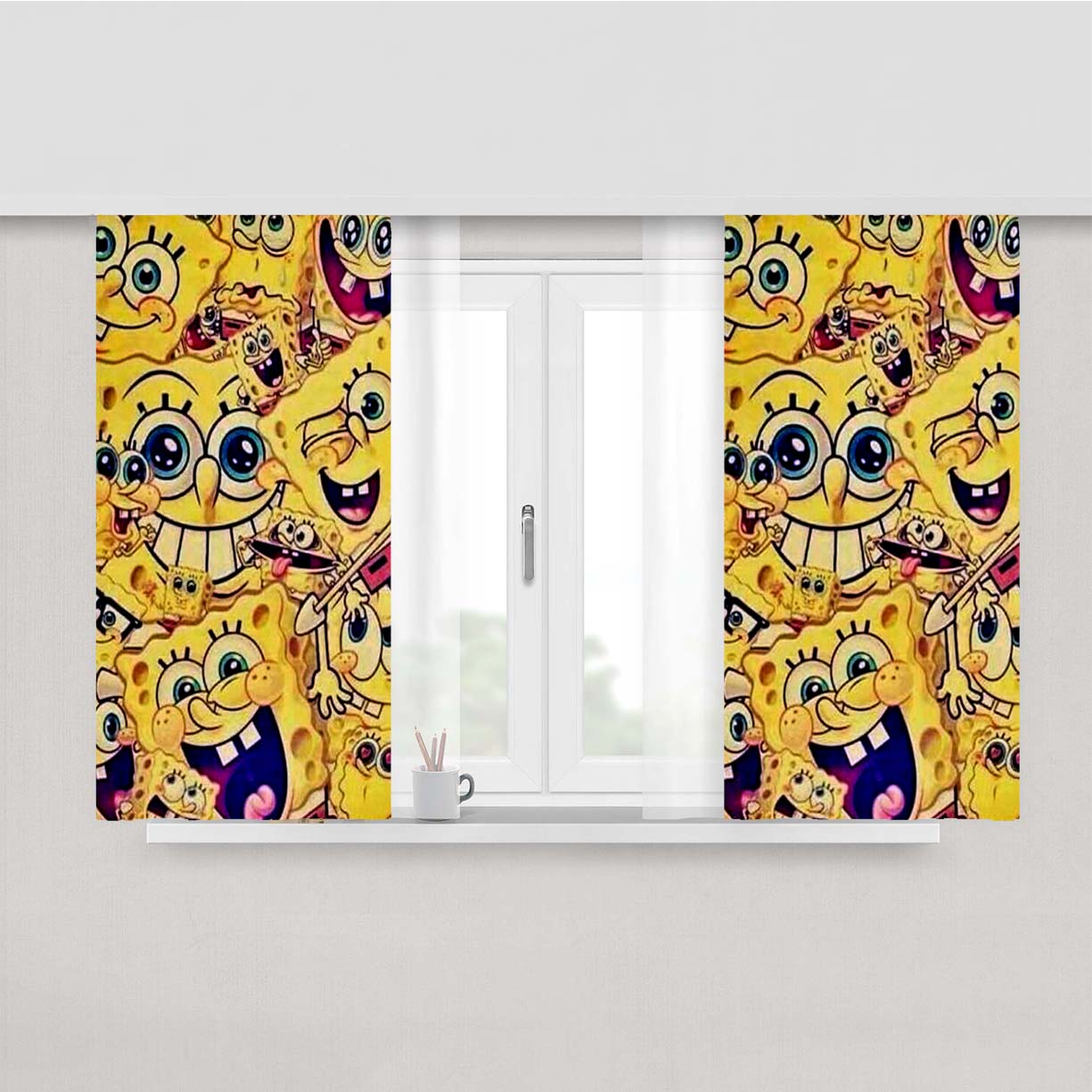 Spongbob Art Peach Skin Window Curtains