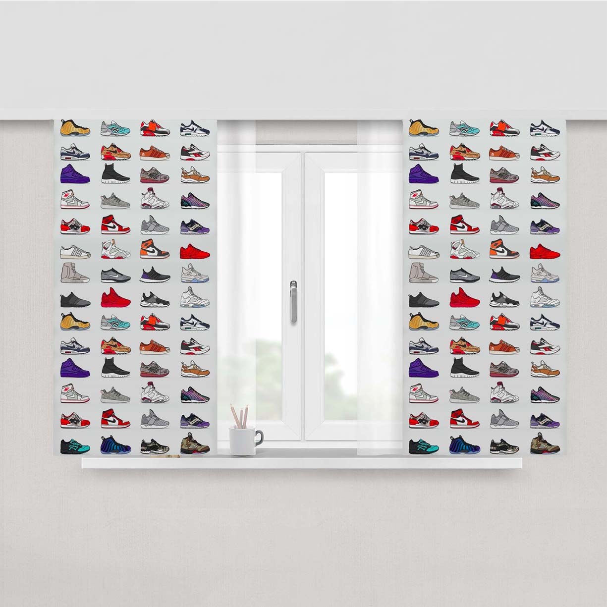 Sport Sneaker Visual All Collection Peach Skin Window Curtains