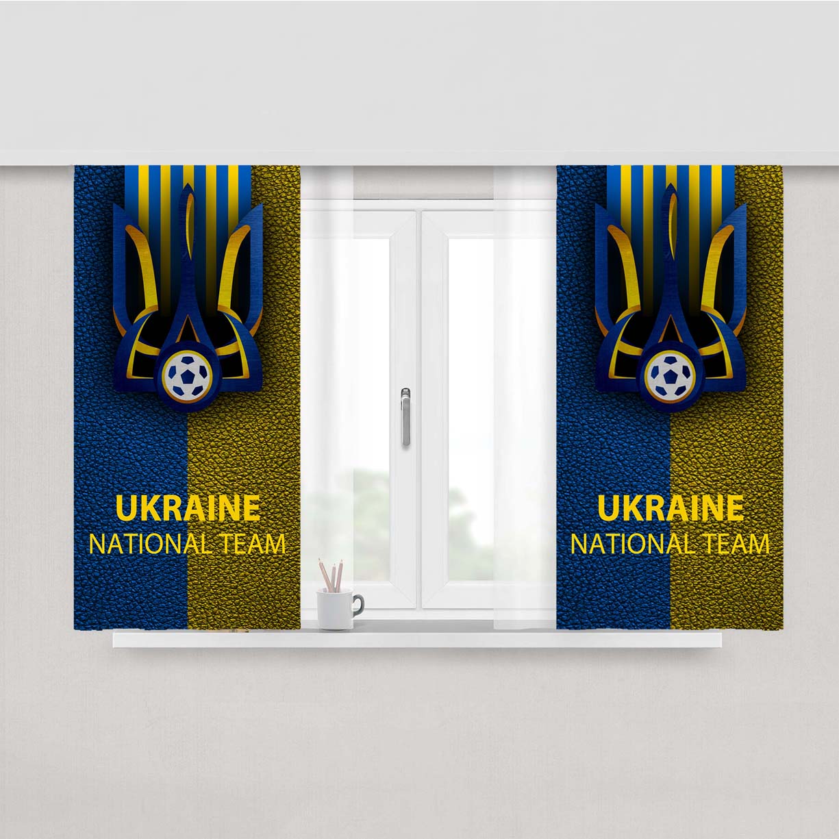 Sport Ukraine Football National Peach Skin Window Curtains