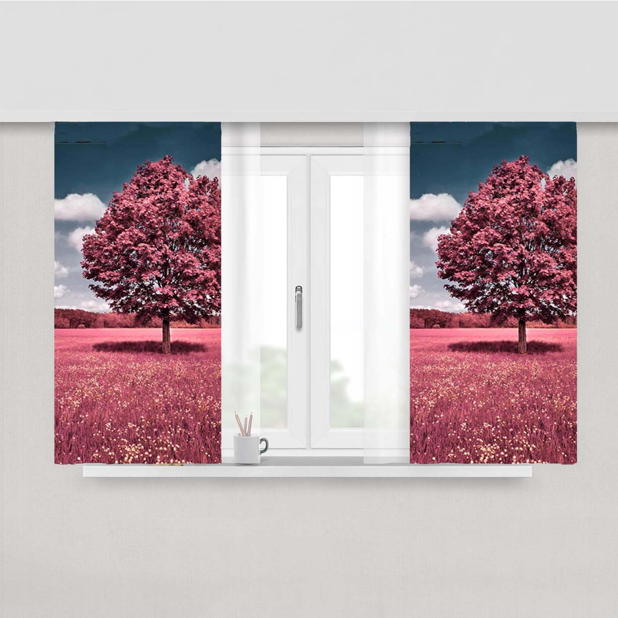 Spring Peach Skin Window Curtains