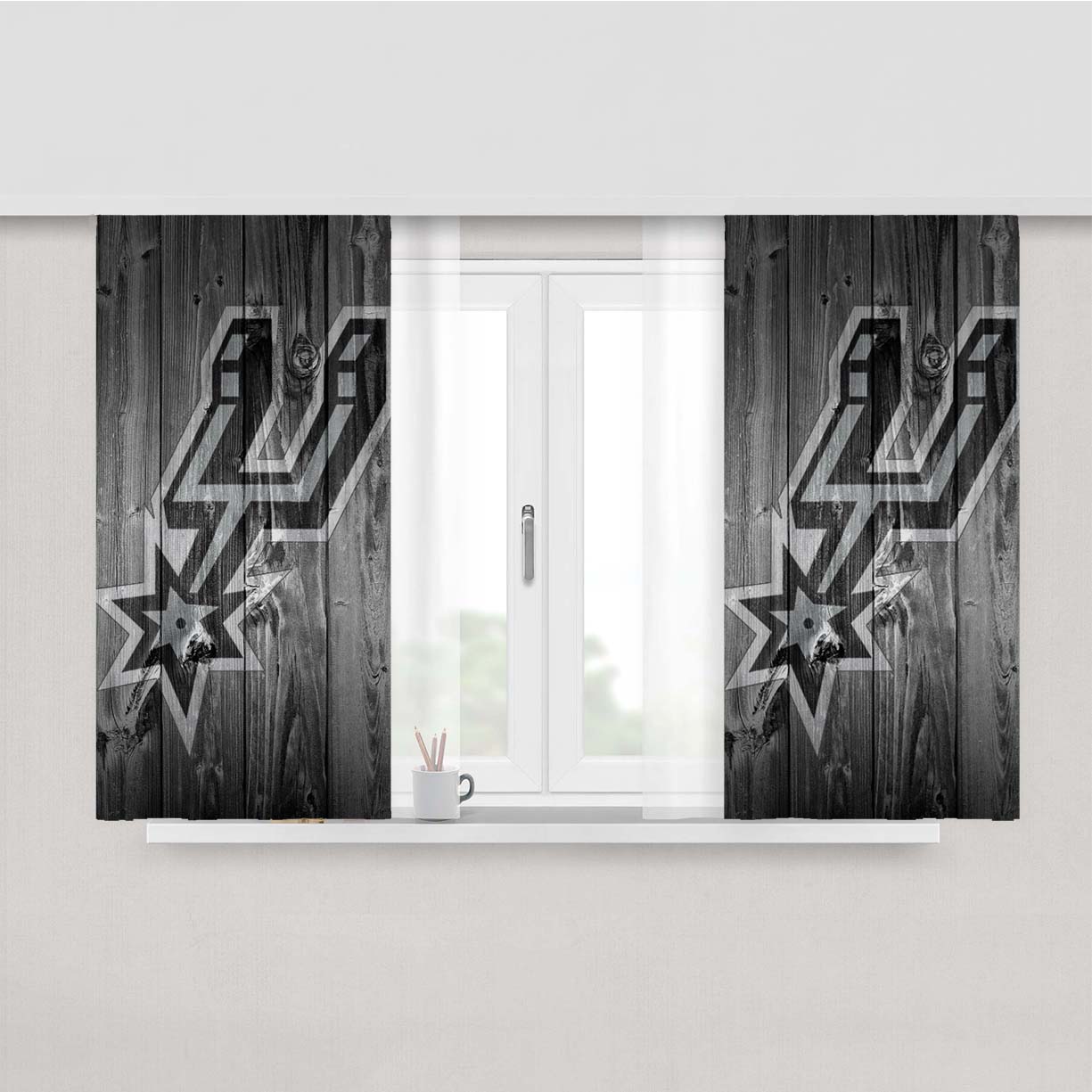 Spurs Tottenham Wood Logo Peach Skin Window Curtains