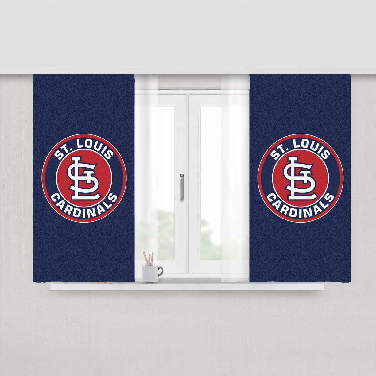 St Louis Cardinals Roundel Area Rug Peach Skin Window Curtains
