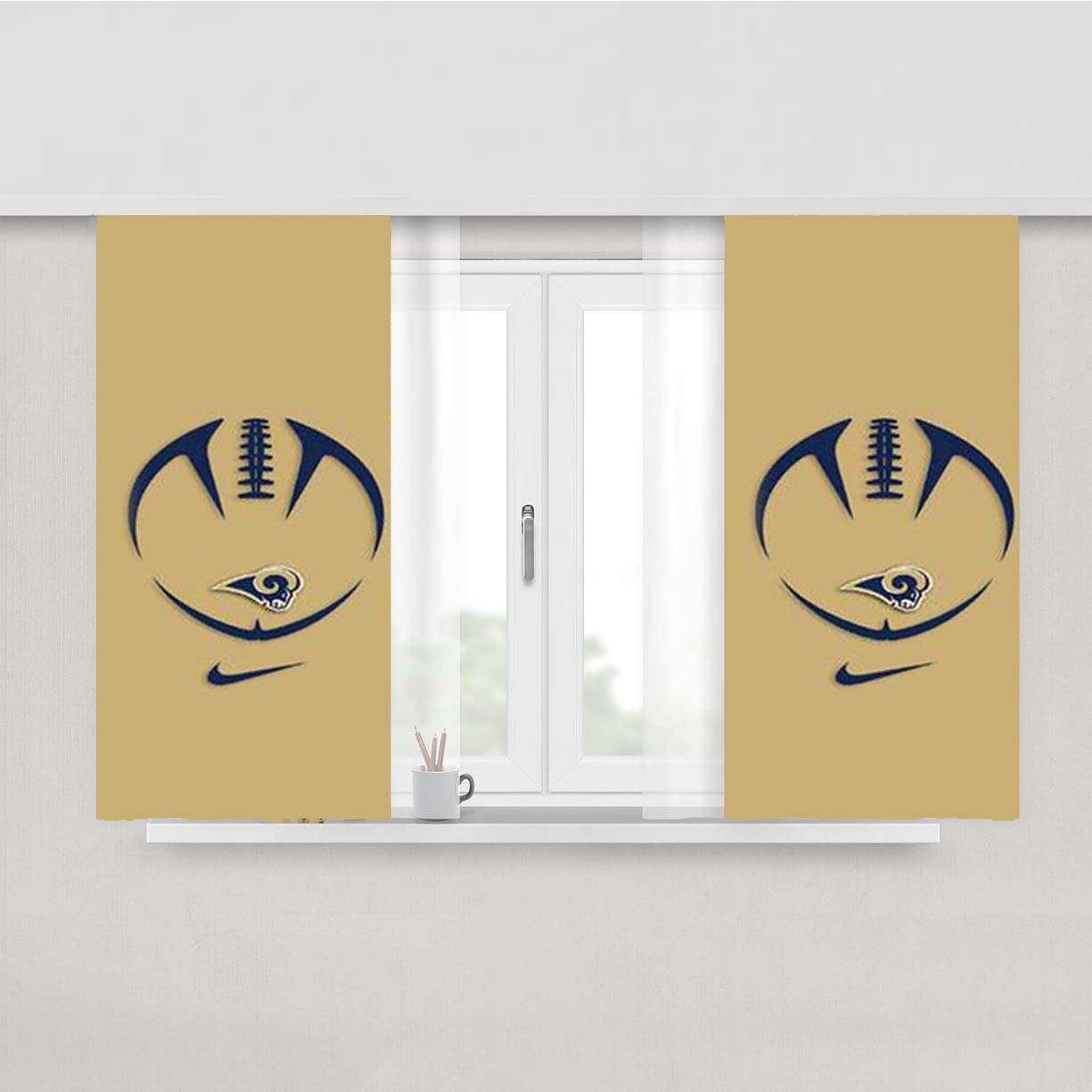 St Louis Rams Peach Skin Window Curtains